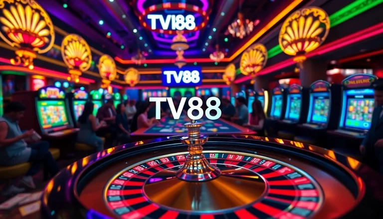TV88 casino scene featuring vibrant roulette action and colorful chips.